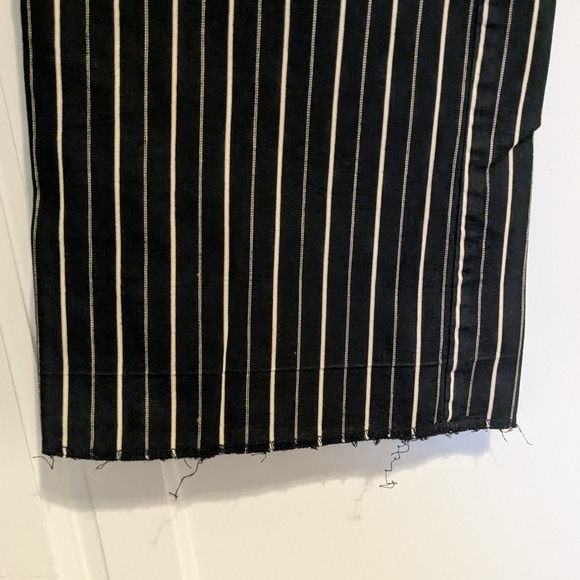 Nicole Miller Y2K Low Rise Black White Beige Striped Pants Long 12 Addams Family - Picture 11 of 12